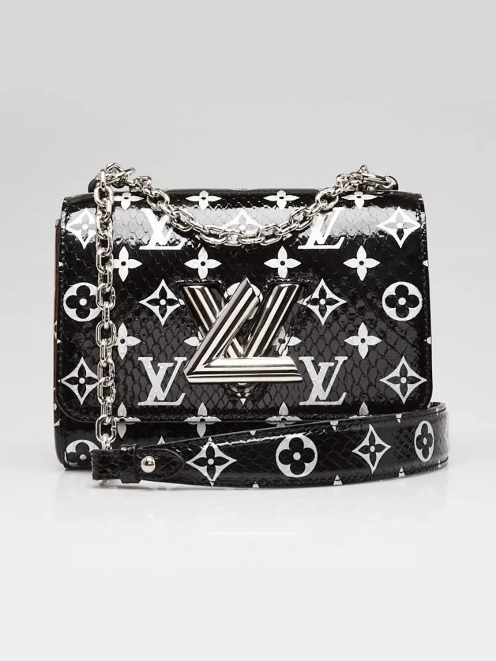 Louis Vuitton Black/Silver Monogram Python Twist PM Bag